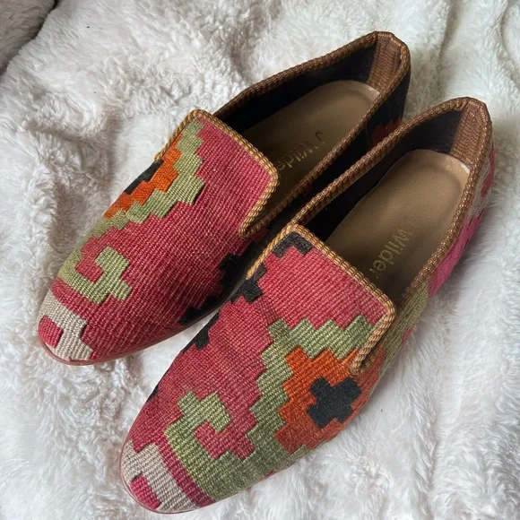 Men’s Size 44, Jewel tone Turkish Kilim Loafers - Picture 3 of 7